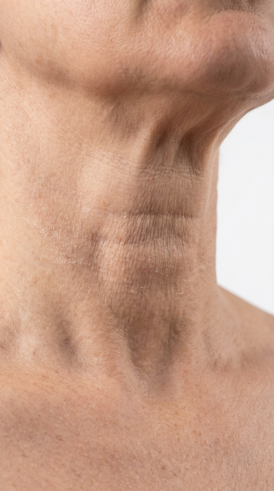 Horizontal neck lines deepening