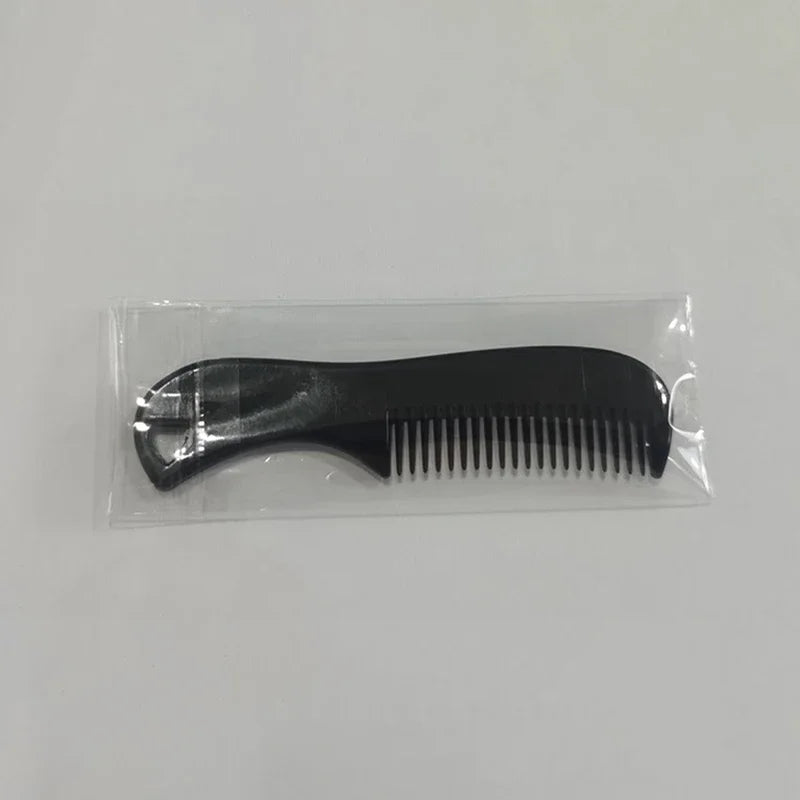 Men Comb Black Mini Pocket Beard Comb for Men Plastic Moustache Facial Hairbrush Beard Styling Detangling Combs Barber Combs