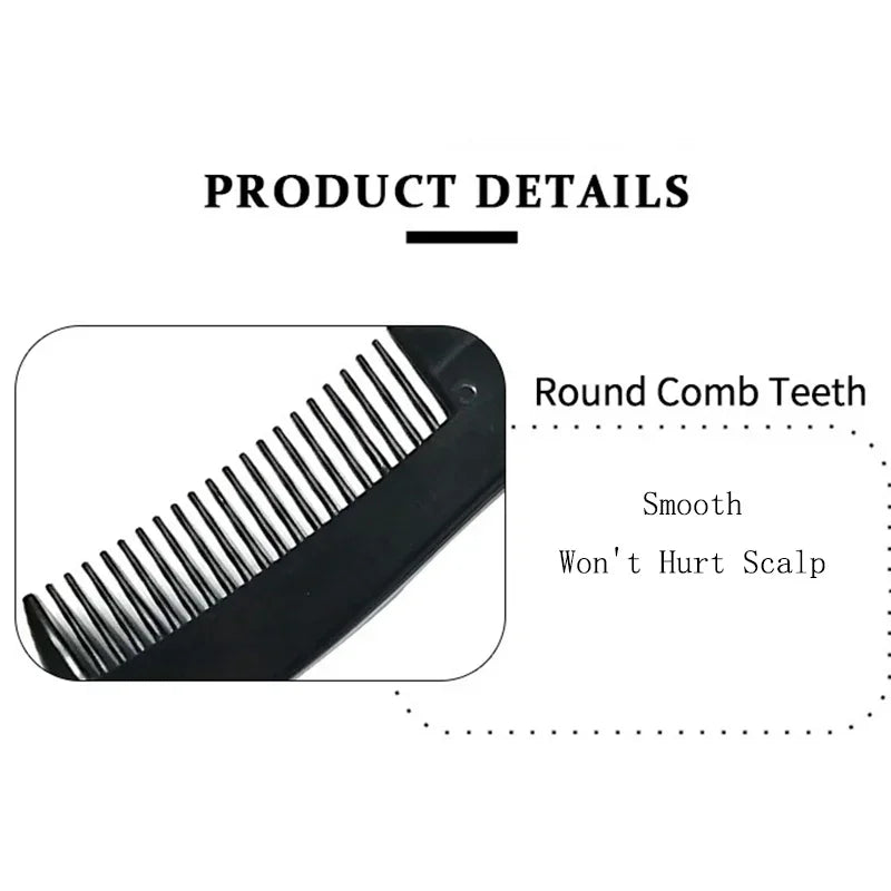 Men Comb Black Mini Pocket Beard Comb for Men Plastic Moustache Facial Hairbrush Beard Styling Detangling Combs Barber Combs